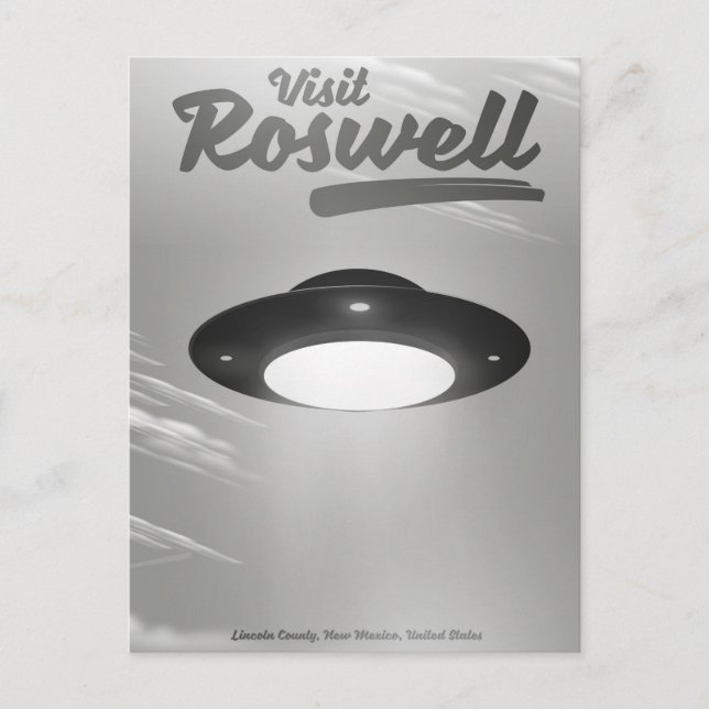 Visit Roswell UFO vintage poster Postcard (Front)