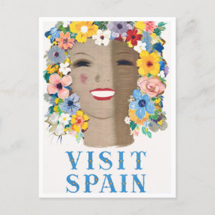Visit Spain vintage travel  Postcard
