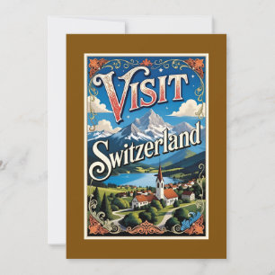 Visit Switzerland travel poster, Holiday Card