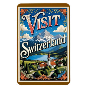 Visit Switzerland travel poster, Magnet
