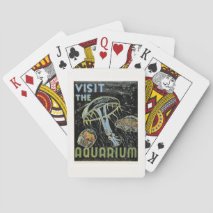 Visit the Aquarium - WPA Poster Jellies, Jellyfish Playing Cards