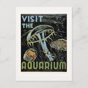 Visit the Aquarium - WPA Poster Jellies, Jellyfish Postcard