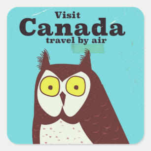 Visit the Canada Owl poster Square Sticker