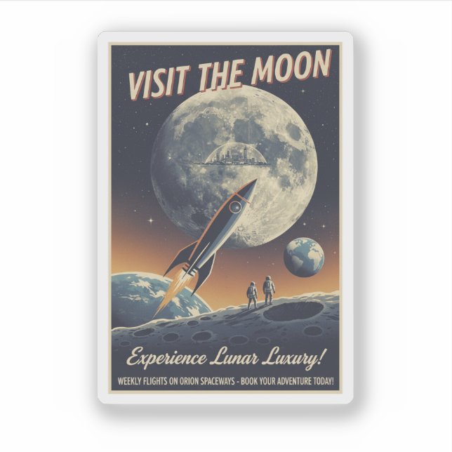 Visit the Moon - Retro travel poster (Front)