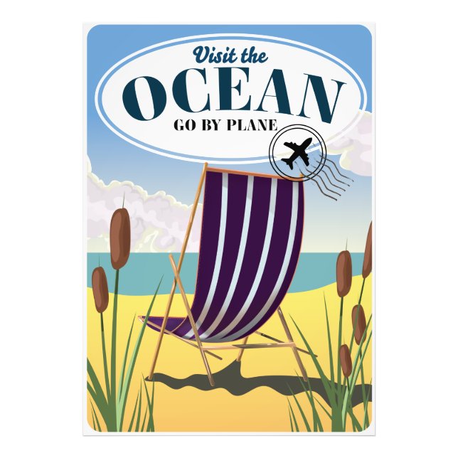 Visit the Ocean "Go by plane" Photo Print (Front)