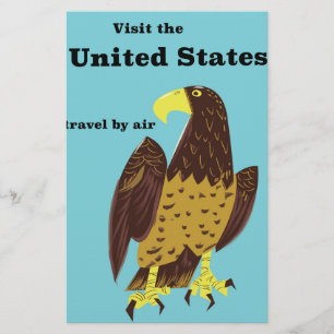 Visit the united States Travel poster Stationery