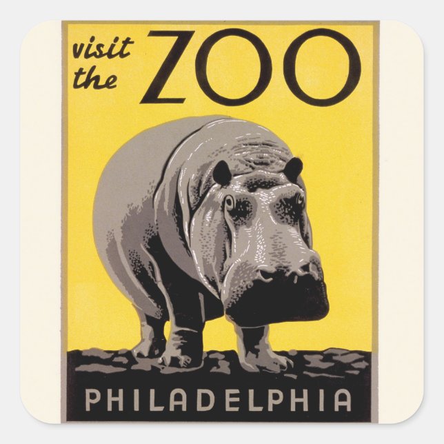 Visit The Zoo Square Sticker (Front)