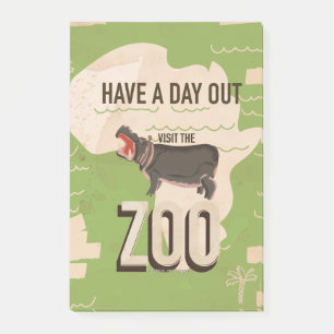 Visit The Zoo Vintage Travel Poster. Post-it Notes