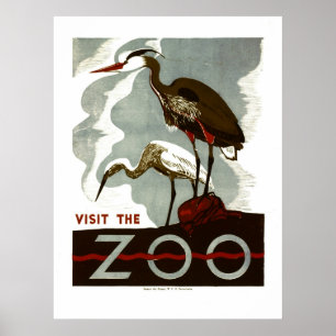 Visit the Zoo - WPA Poster -