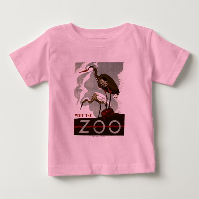Visit the Zoo - WPA Poster - Baby T-Shirt (Front)