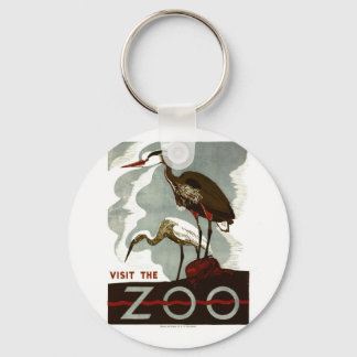 Visit the Zoo - WPA Poster - Key Ring