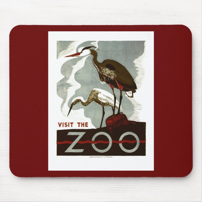 Visit the Zoo - WPA Poster - Mouse Pad (Front)