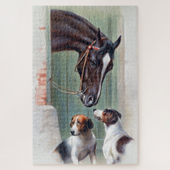 Visit to the Stables by Carl Reichert Jigsaw Puzzle (Vertical)