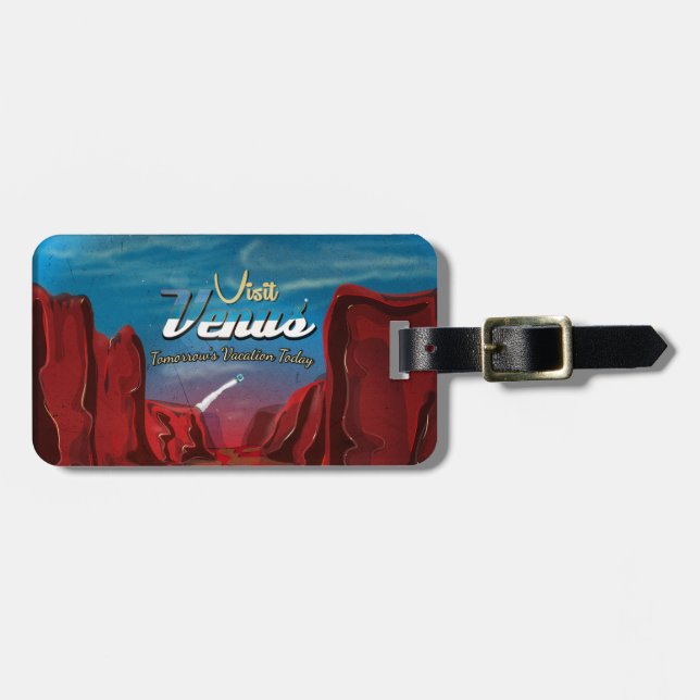 Visit Venus Vintage Poster Luggage Tag (Front Horizontal)