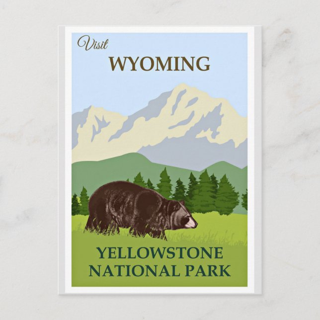 Visit Wyoming, Yellowstone National Park Postcard (Front)