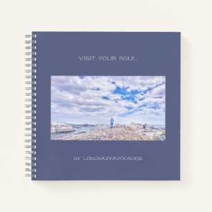 Visit Your Soul Ocean Sea View Man Figure Notebook