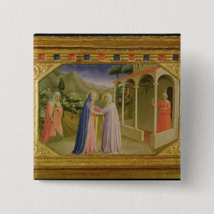 Visitation, from predella Annunciation 15 Cm Square Badge