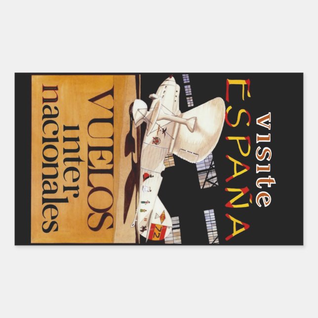 Visite Espana ~ Vuelos Internacionales Rectangular Sticker (Front)