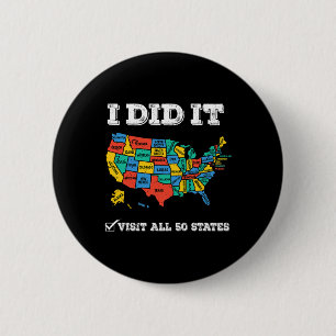 Visited All 50 States 6 Cm Round Badge