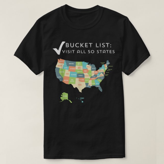 Visited all 50 states shirt USA map  gift for trav (Design Front)