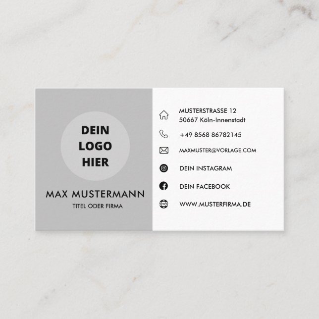 Visitenkarte Einfach Anpassen Vorlage  Business Card (Front)