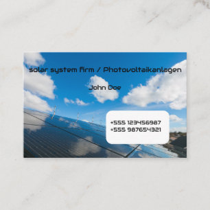 Visitenkarte Solar Photovoltaik blue sky 1 Business Card