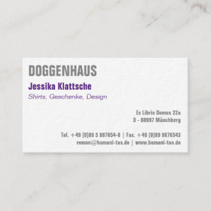 Visitenkarte Typo fett Business Card