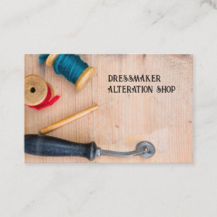 Visitenkarte Werkzeug Schneider auf Holz Business Card
