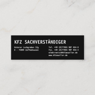 Visitenkarten Klassisch Mini Business Card