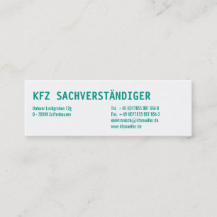 Visitenkarten Klassisch Mini Business Card