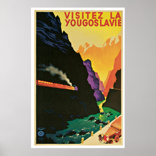 Visitez la Yougoslavie Vintage Travel Advertisemen Poster