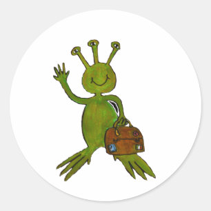 Visiting Alien Range Classic Round Sticker