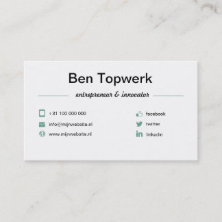 Visiting card werkzoekend 1