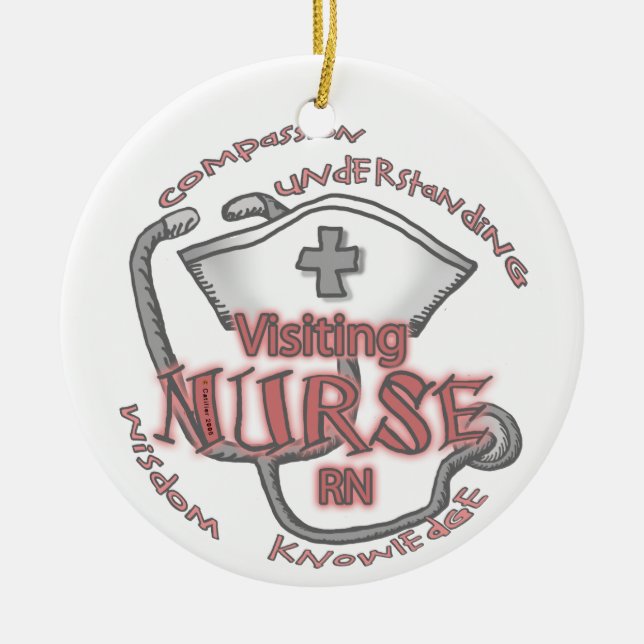Visiting Nurse Axiom Ceramic Tree Decoration (Front)