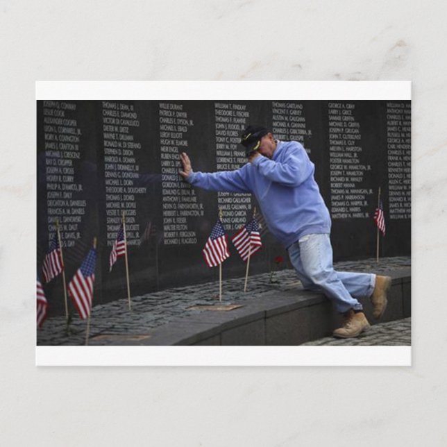 Visiting The Vietnam Memorial Wall, Washington DC. Postcard (Front)