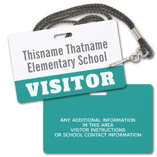 Visitor Badge - Parents Schools - CAN EDIT COLOR ID Badge