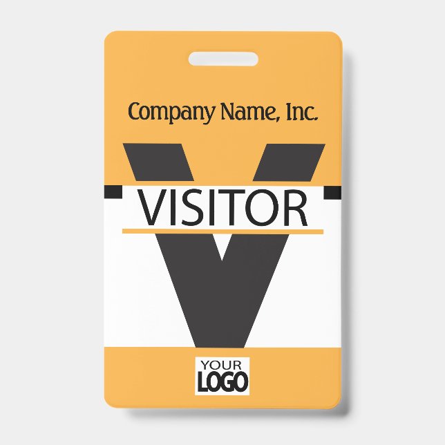 Visitor Badge with your Logo - Gold ID Badge (Front)
