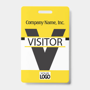 Visitor Badge with your Logo - Yellow ID Badge