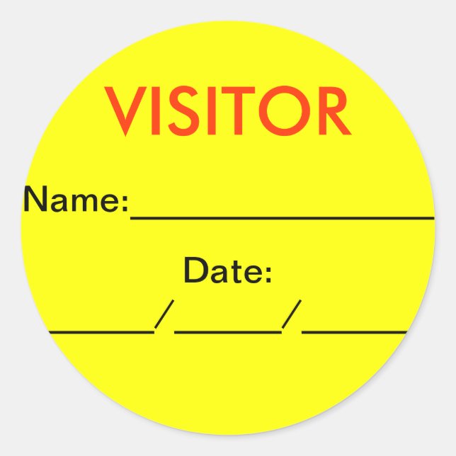 VISITOR CLASSIC ROUND STICKER (Front)