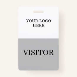 Visitor ID in White & Grey Vertical Customise ID Badge