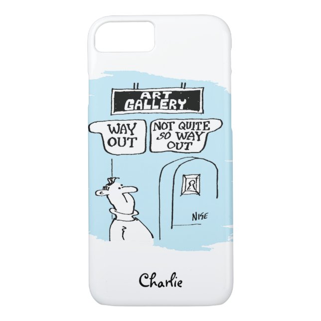 Visitor is bemused by signs in an art gallery Case-Mate iPhone case (Back)