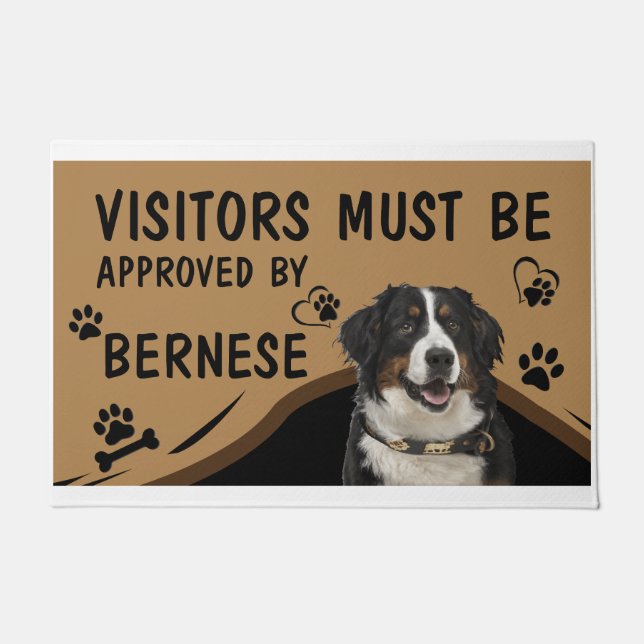 Visitor Must Be Approved By Springer Bernese Doormat (Front)