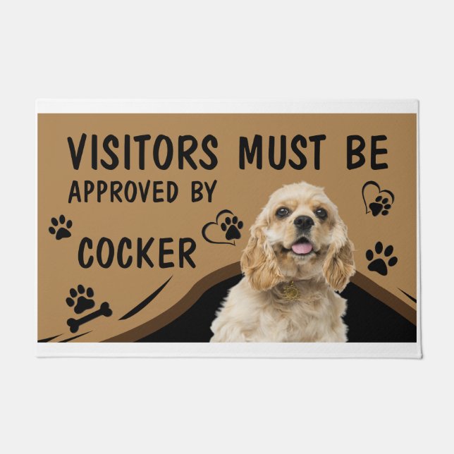 Visitor Must Be Approved By Springer Cocker Doormat (Front)