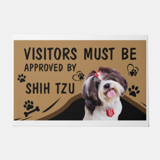 Visitor Must Be Approved By Springer Shin Tzu Doormat