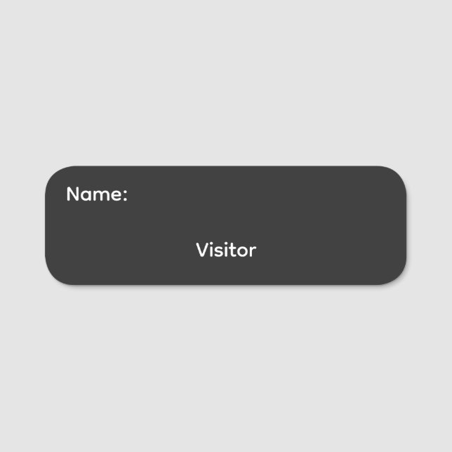 Visitor Name Pinback Tag (Front)