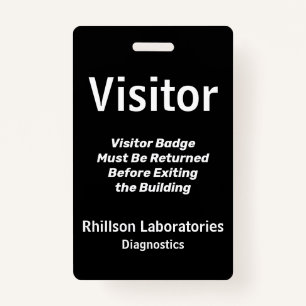 Visitor Pass Badge Black and White Vertical Design ID Badge