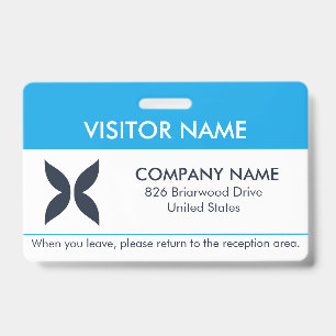 Visitor Pass ID Badge with a Simple Logo
