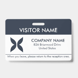 Visitor Pass ID Badge with a Simple Logo