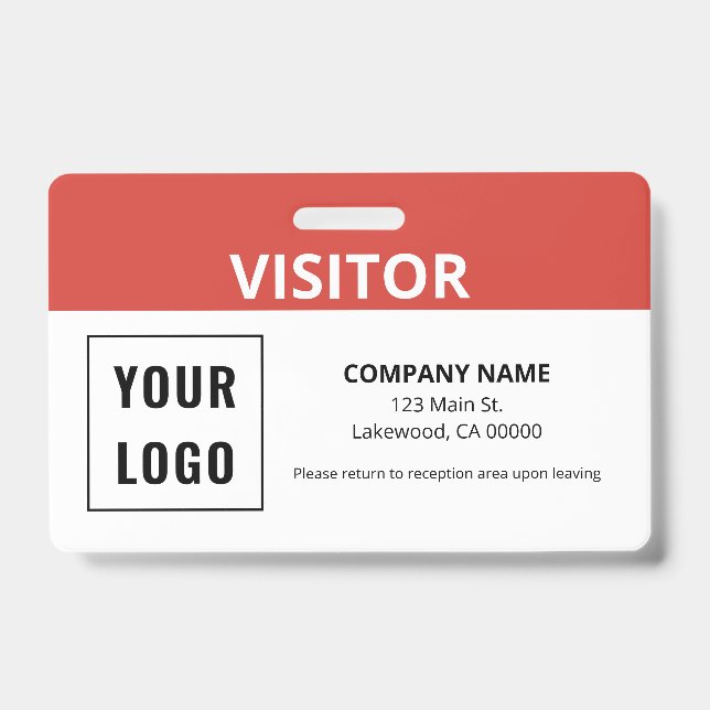 Visitor Pass Simple Logo ID Badge (Front)
