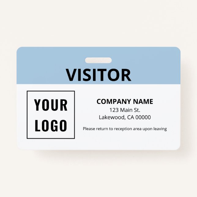 Visitor Pass Simple Logo ID ID Badge (Front)